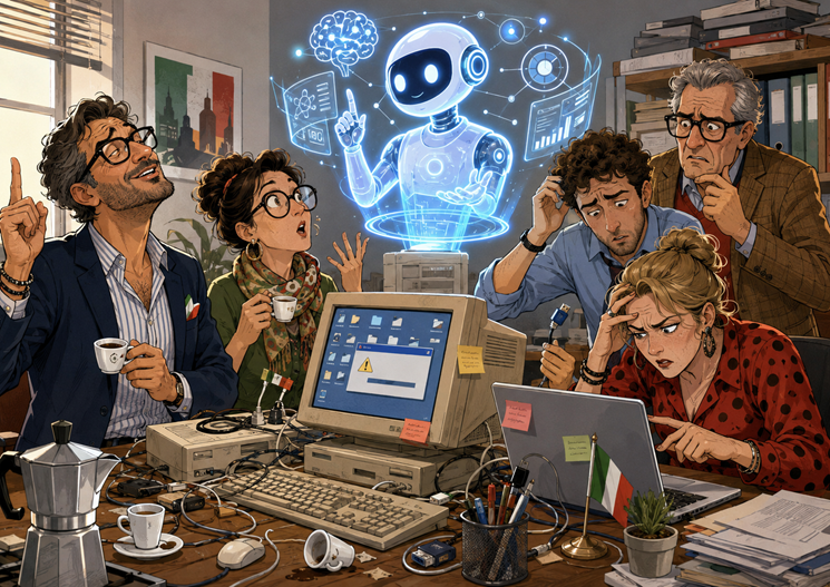 Intelligenza artificiale per aziende: in Italia tutti ne parlano, pochi la usano (analisi semiseria)